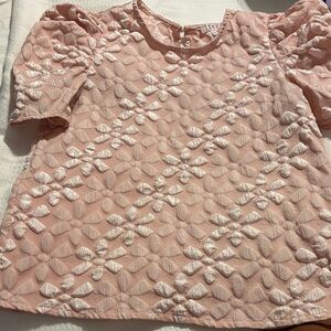 TCEC Blush Pink Kids Blouse with Textured Design